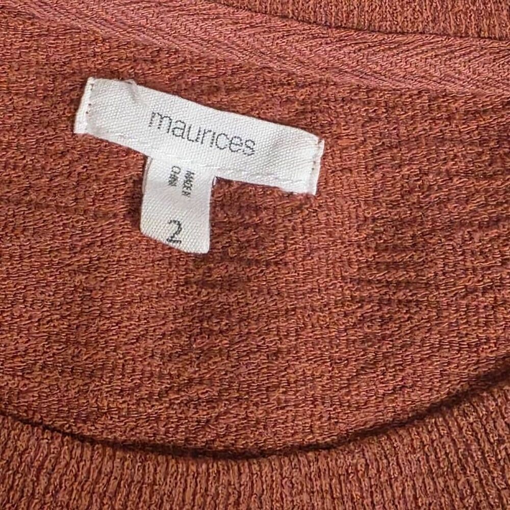 Maurices Rust Long Sleeve Pullover Top Size 2x Pl… - image 5